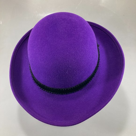 Adolfo Realites Purple Wool Hat Excello Made in USA One Size 21.5 inch main image 6
